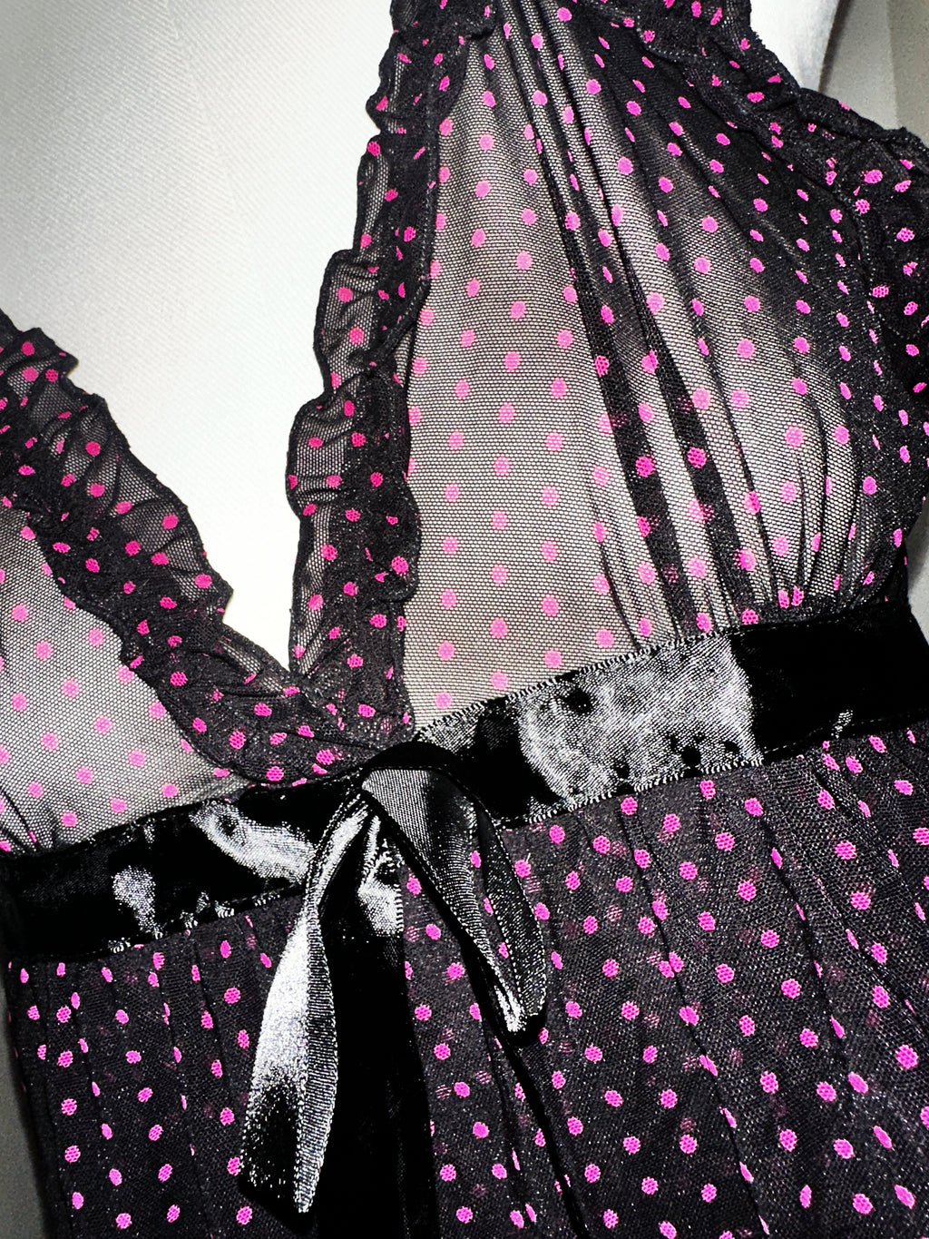Vintage Black & Red Polka Dot Halter Dress