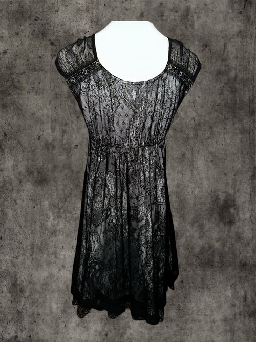 Black and dark blue lace dress