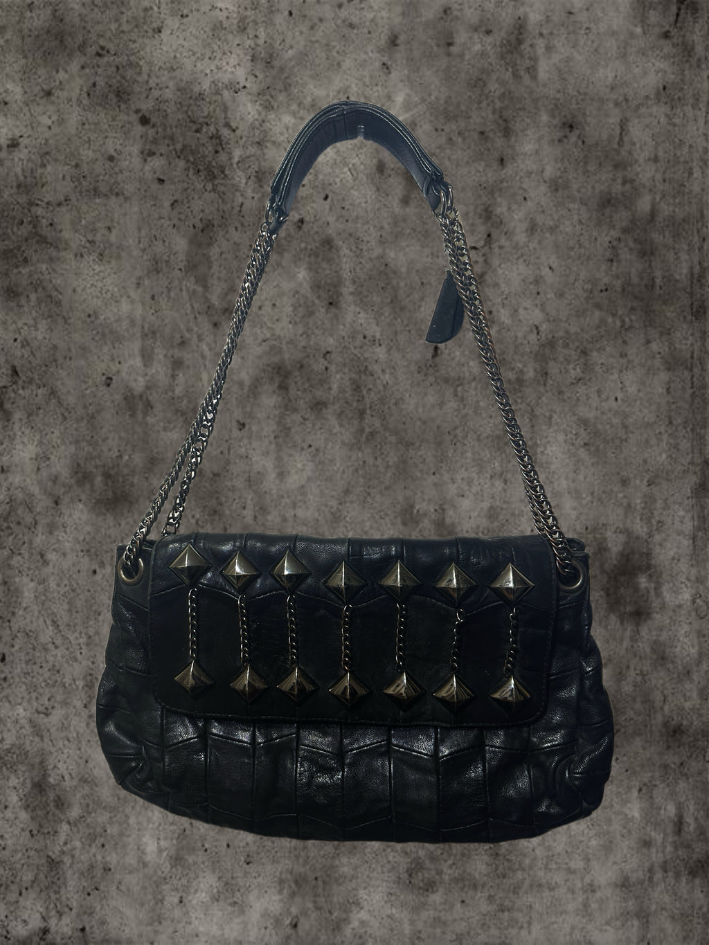 Spike Quilted Flap Bag