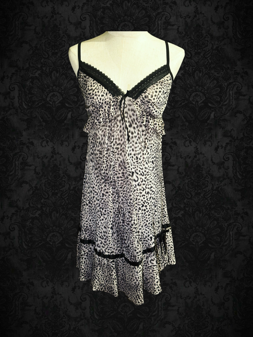Leopard print slip dress
