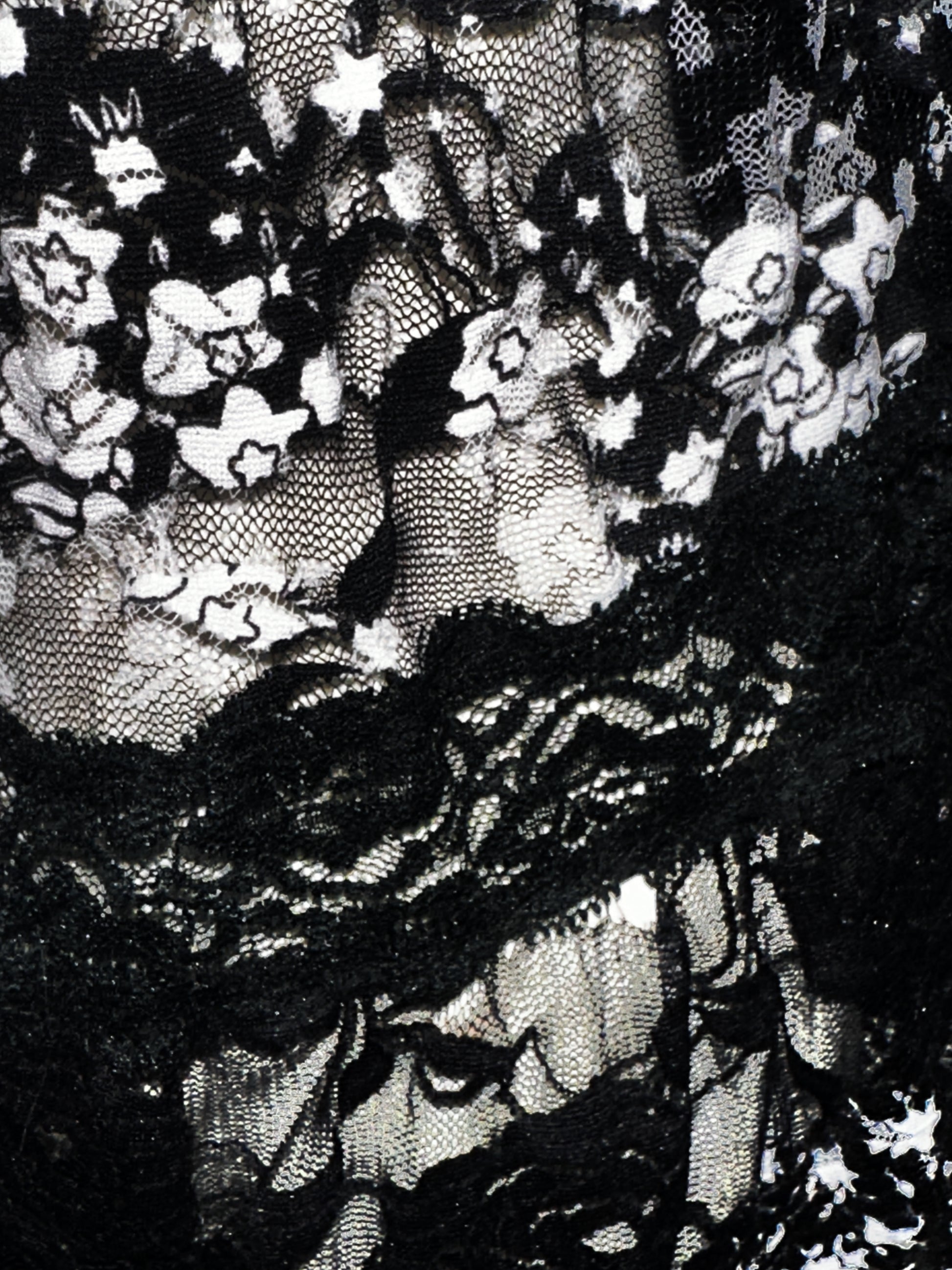 Vintage Black Floral Lace Vest