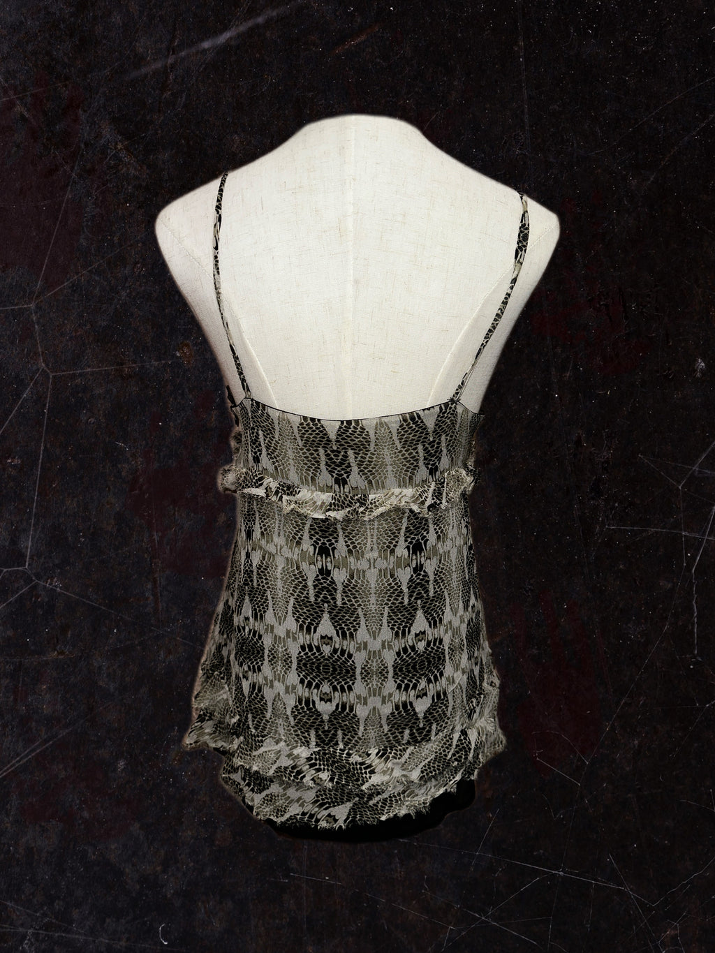 Sheer Snake Print Mesh Tank Top