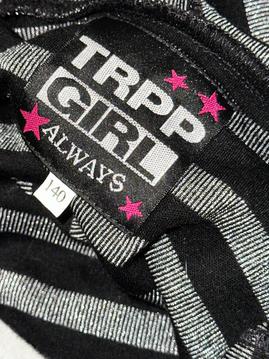 Vintage Black & Silver Striped Graphic T-Shirt