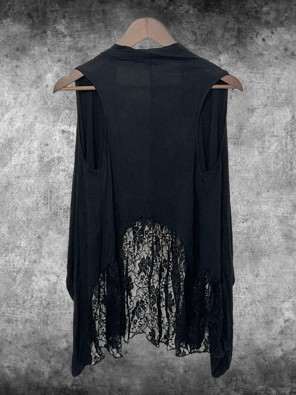 Gothic Lace-Back Drape Vest