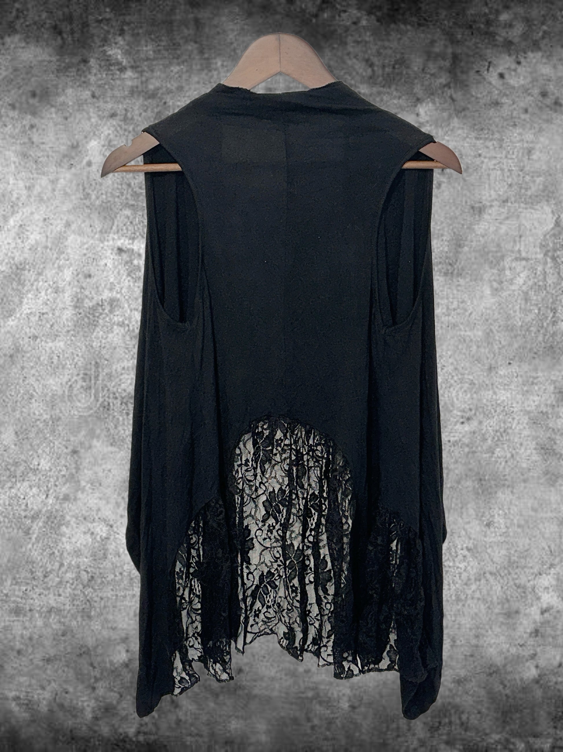 Gothic Lace-Back Drape Vest