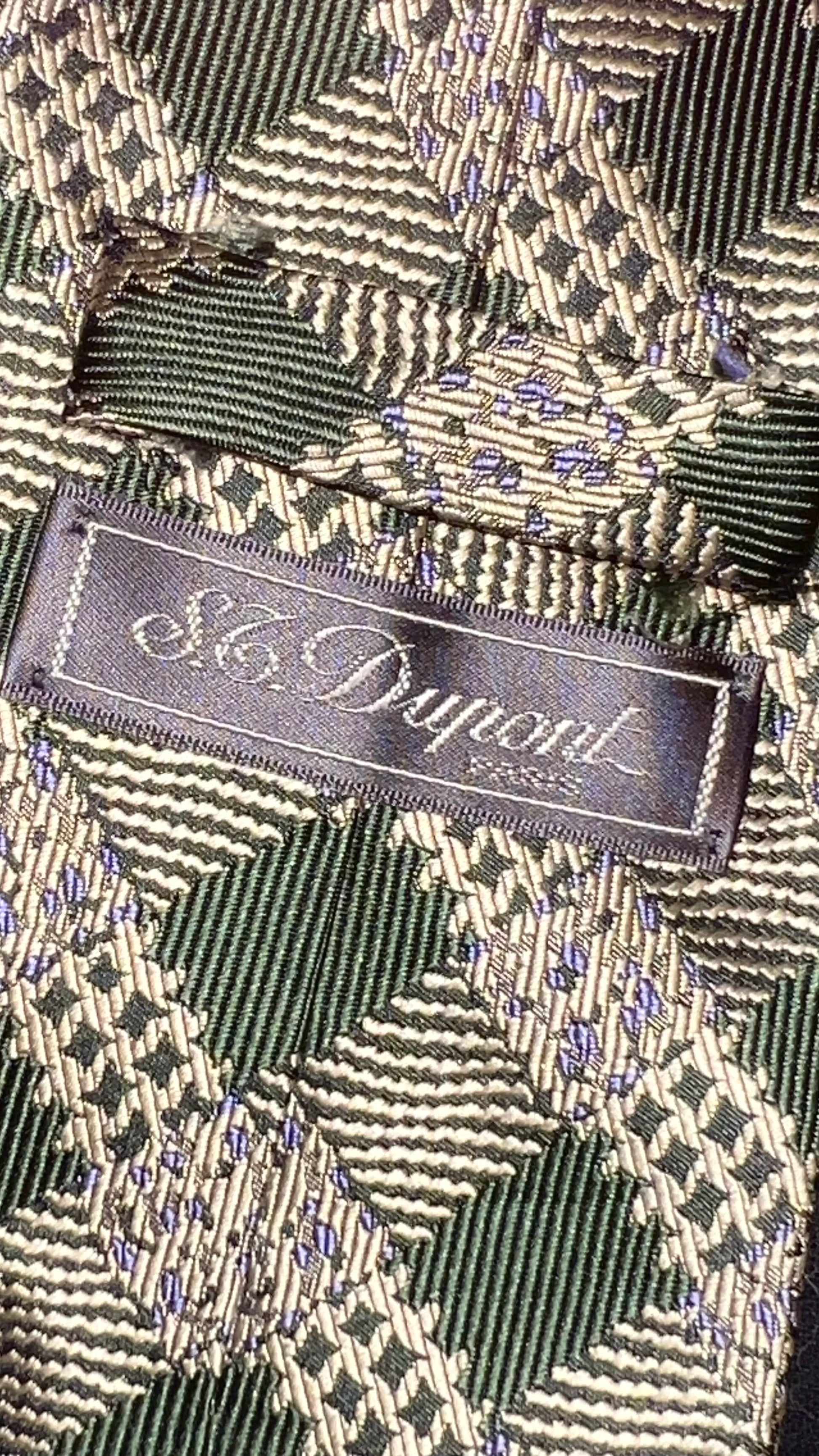 Classic green check silk tie