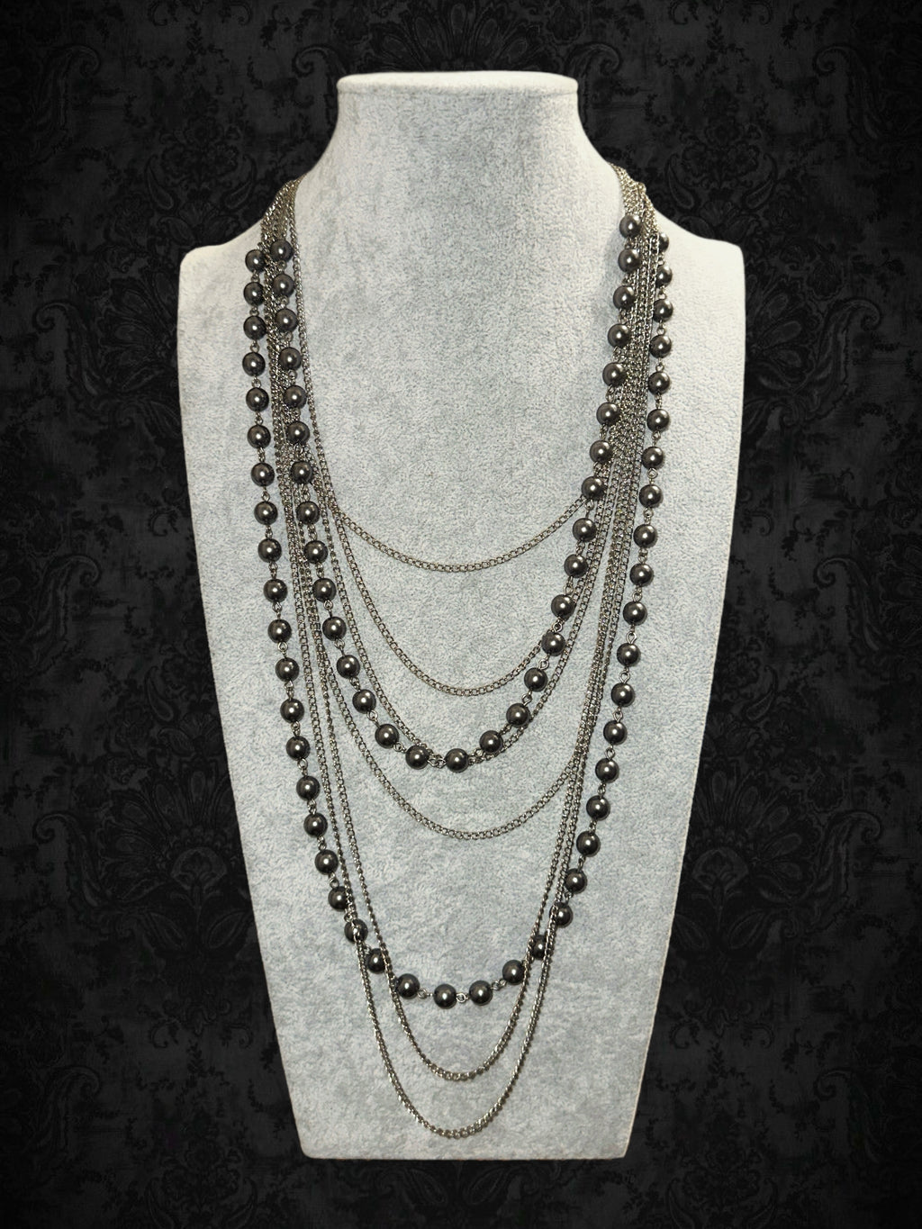Multi-Layer Pearl Cascade Necklace
