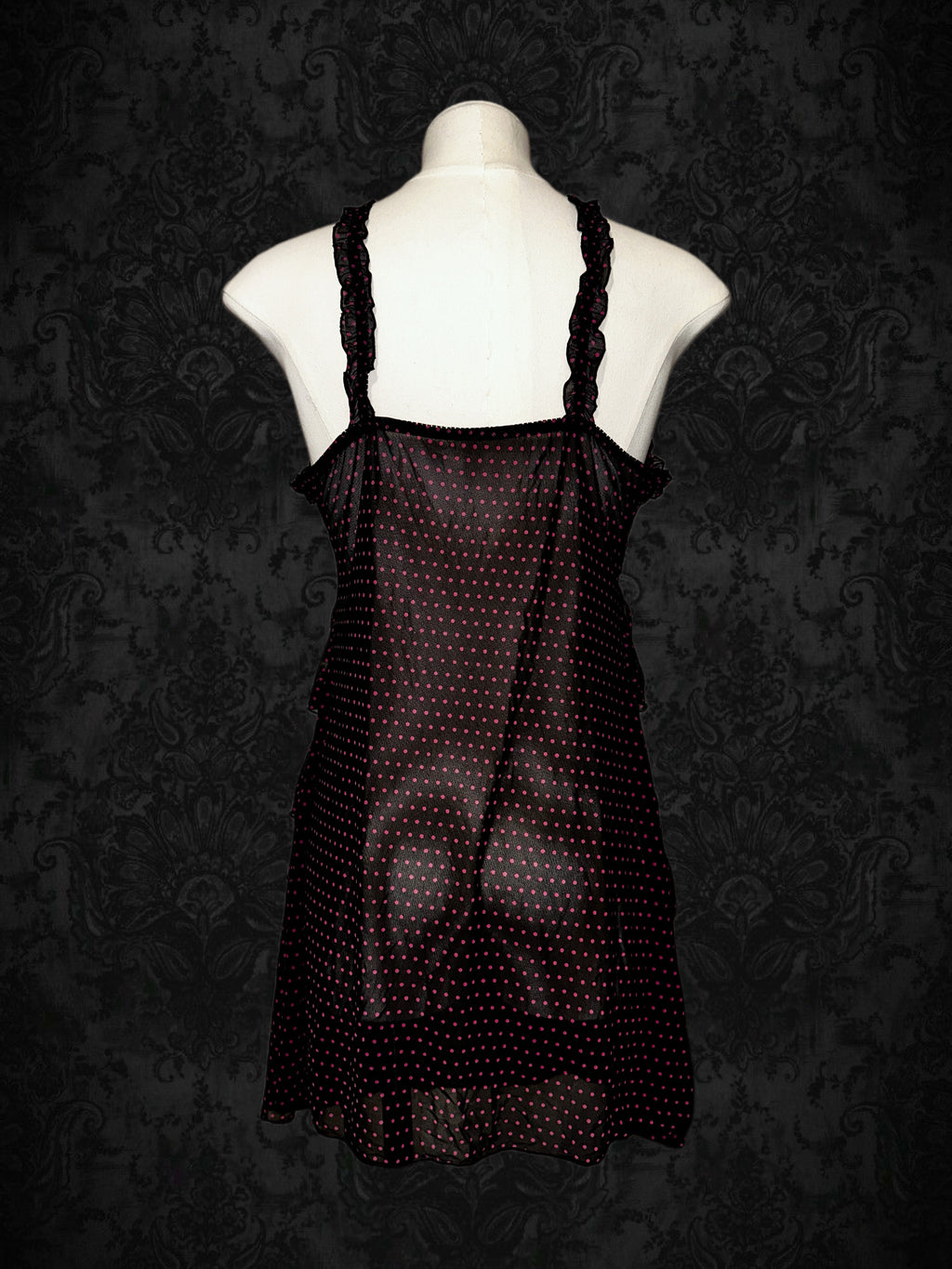 Vintage Black & Red Polka Dot Halter Dress