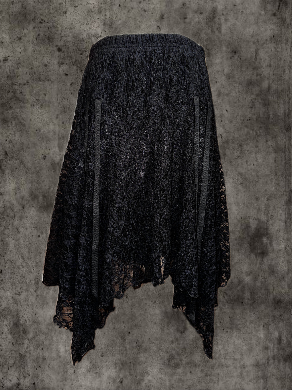 Black lace irregular skirt