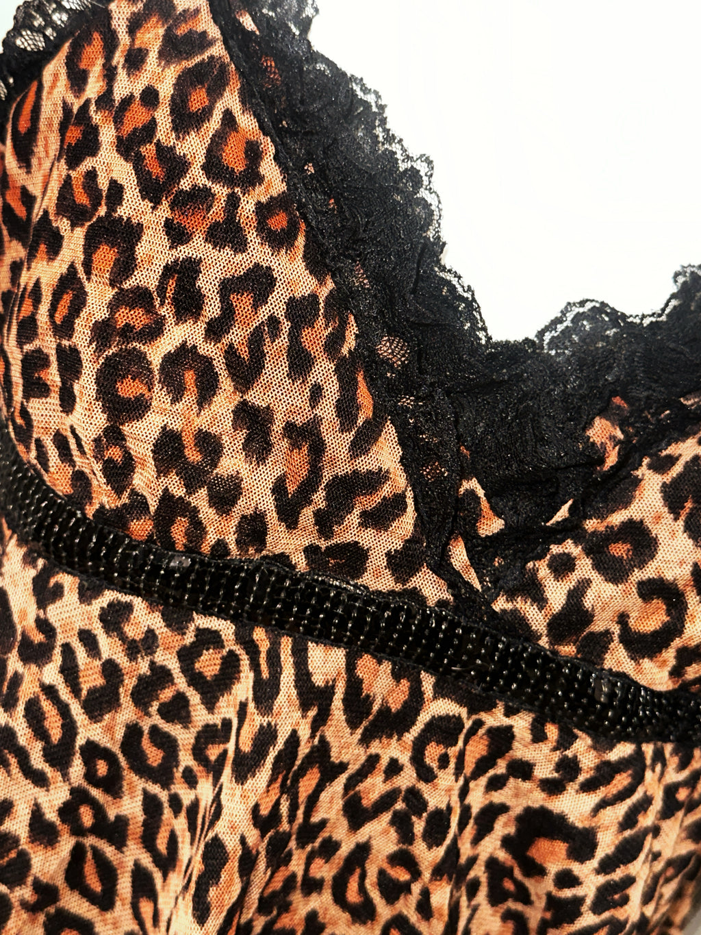 Vintage Leopard Print Lace Cami Top