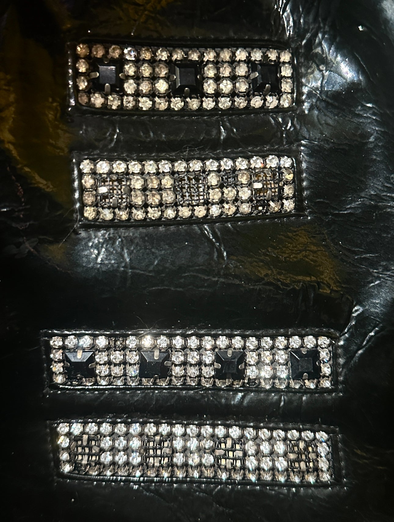 Glossy Black PU Leather Tote Bag