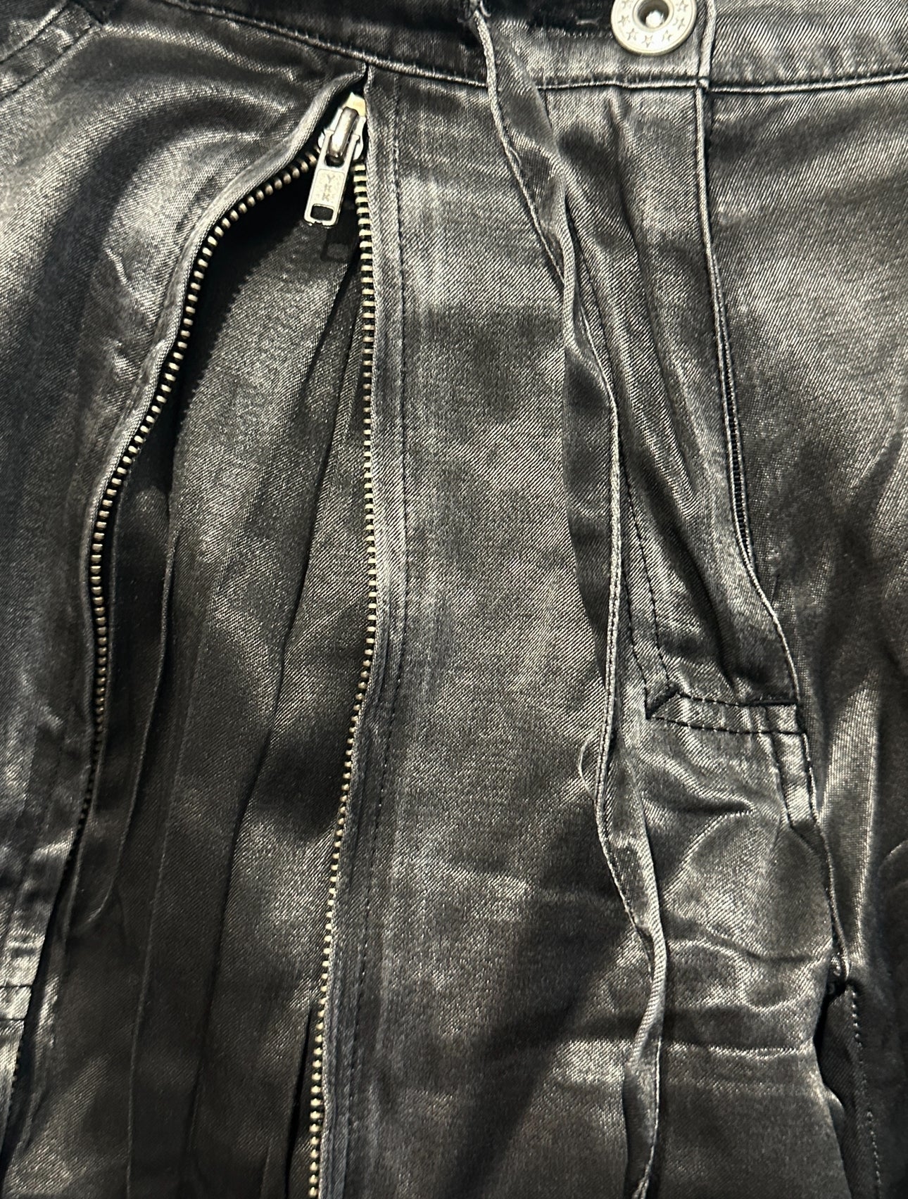 Industrial Black Multi‑Zip Cargo Pants