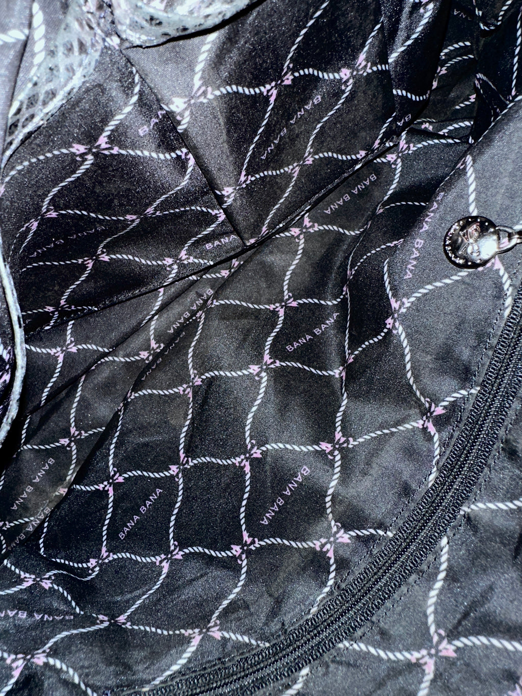 Black and dark blue snake pattern cowhide shoulder bag