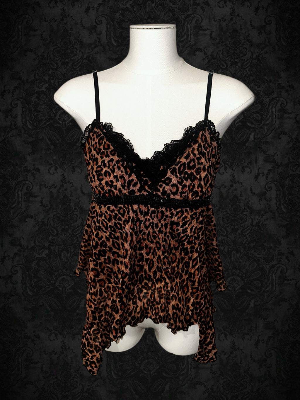 Vintage Leopard Print Lace Cami Top