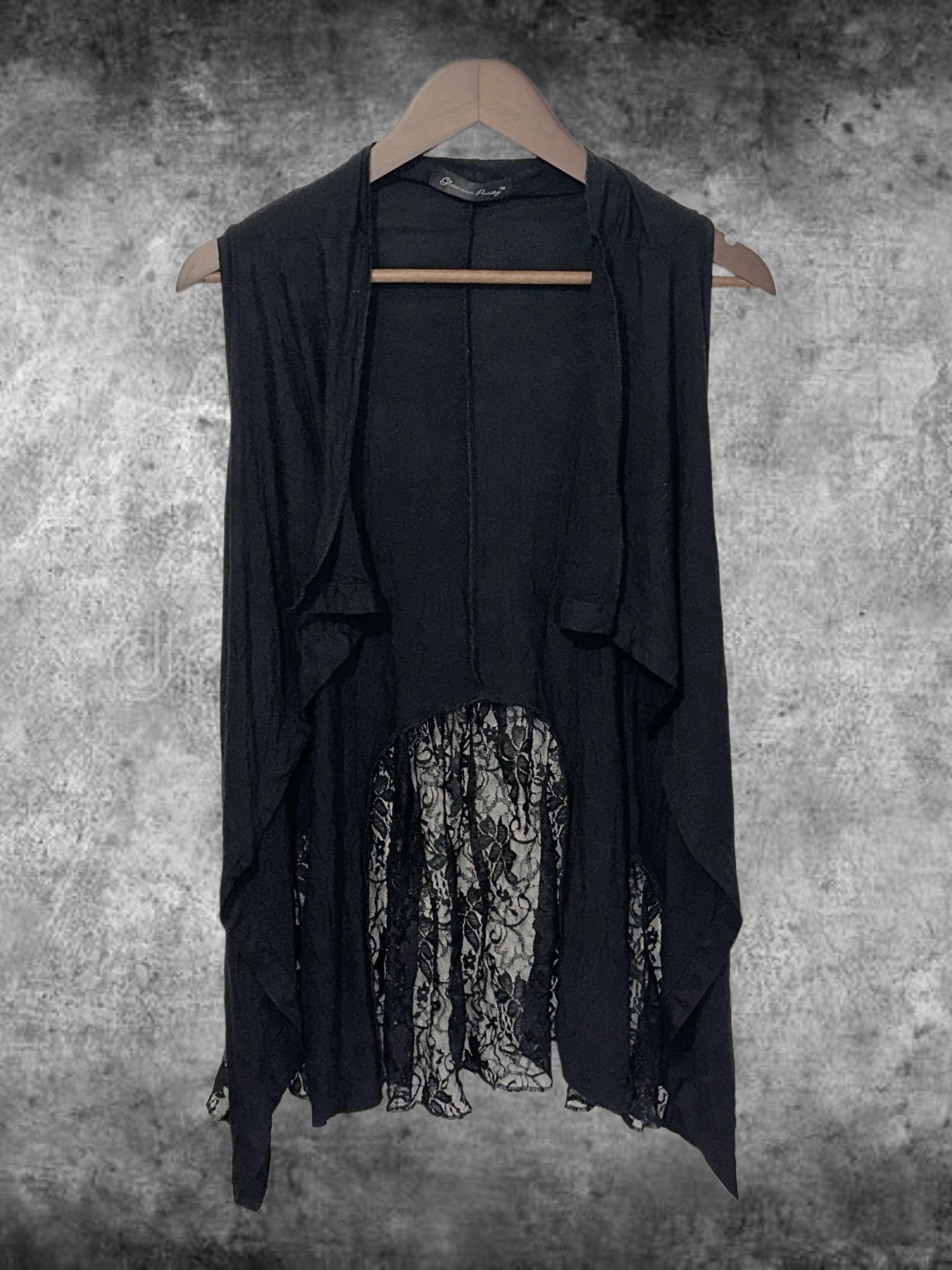 Gothic Lace-Back Drape Vest