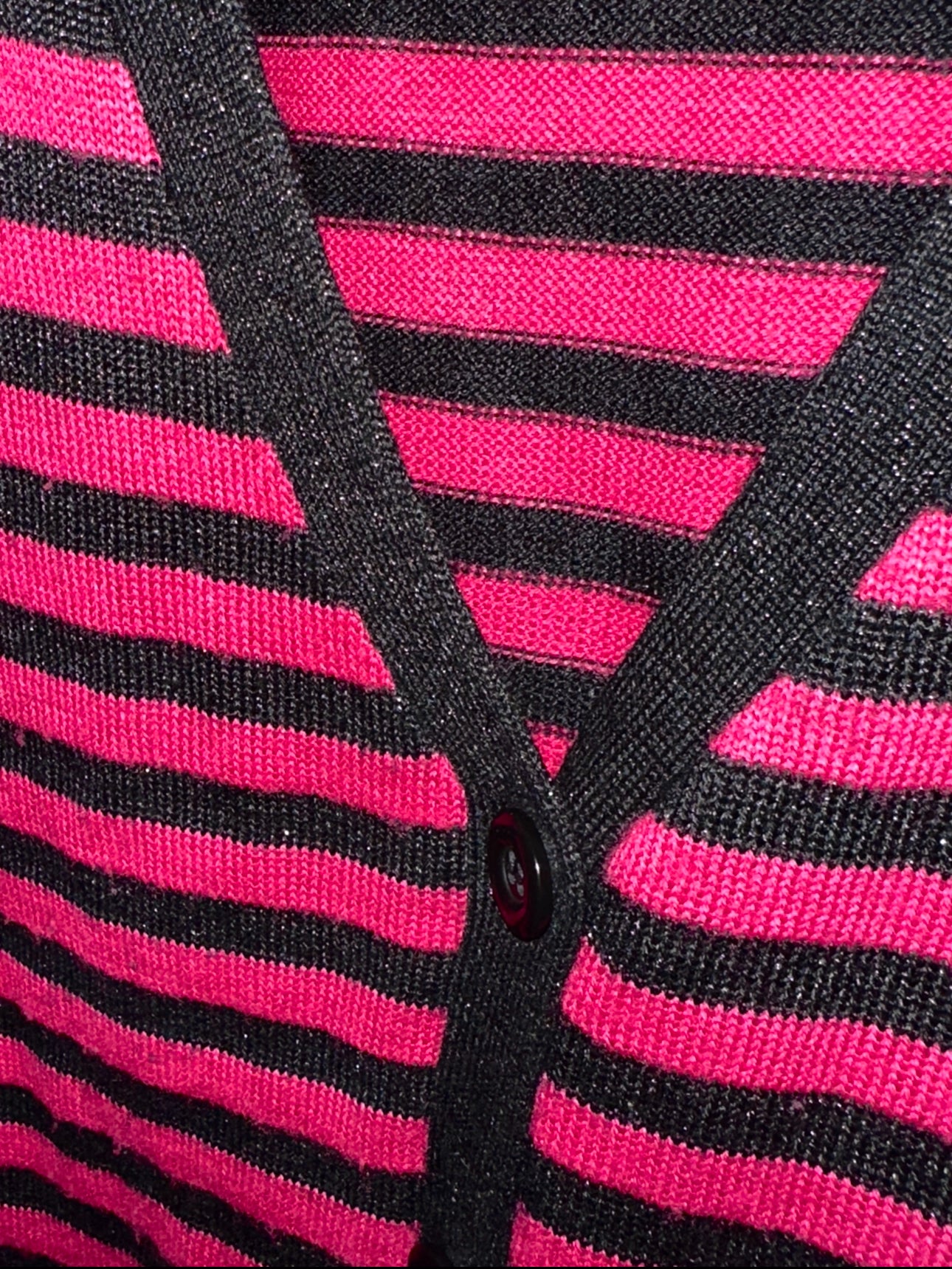 Midnight Raspberry Stripe V‑Neck Cardigan