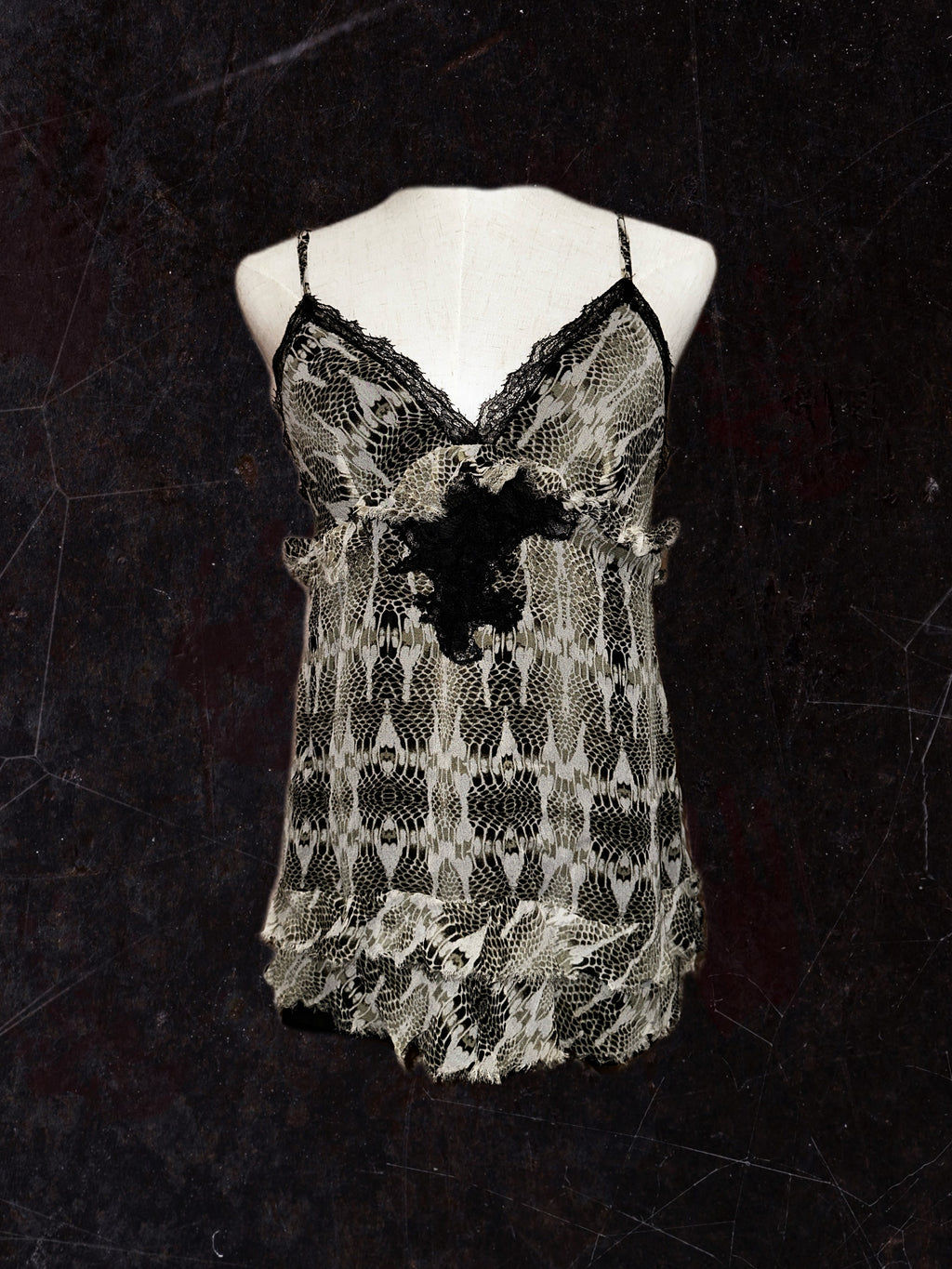 Sheer Snake Print Mesh Tank Top