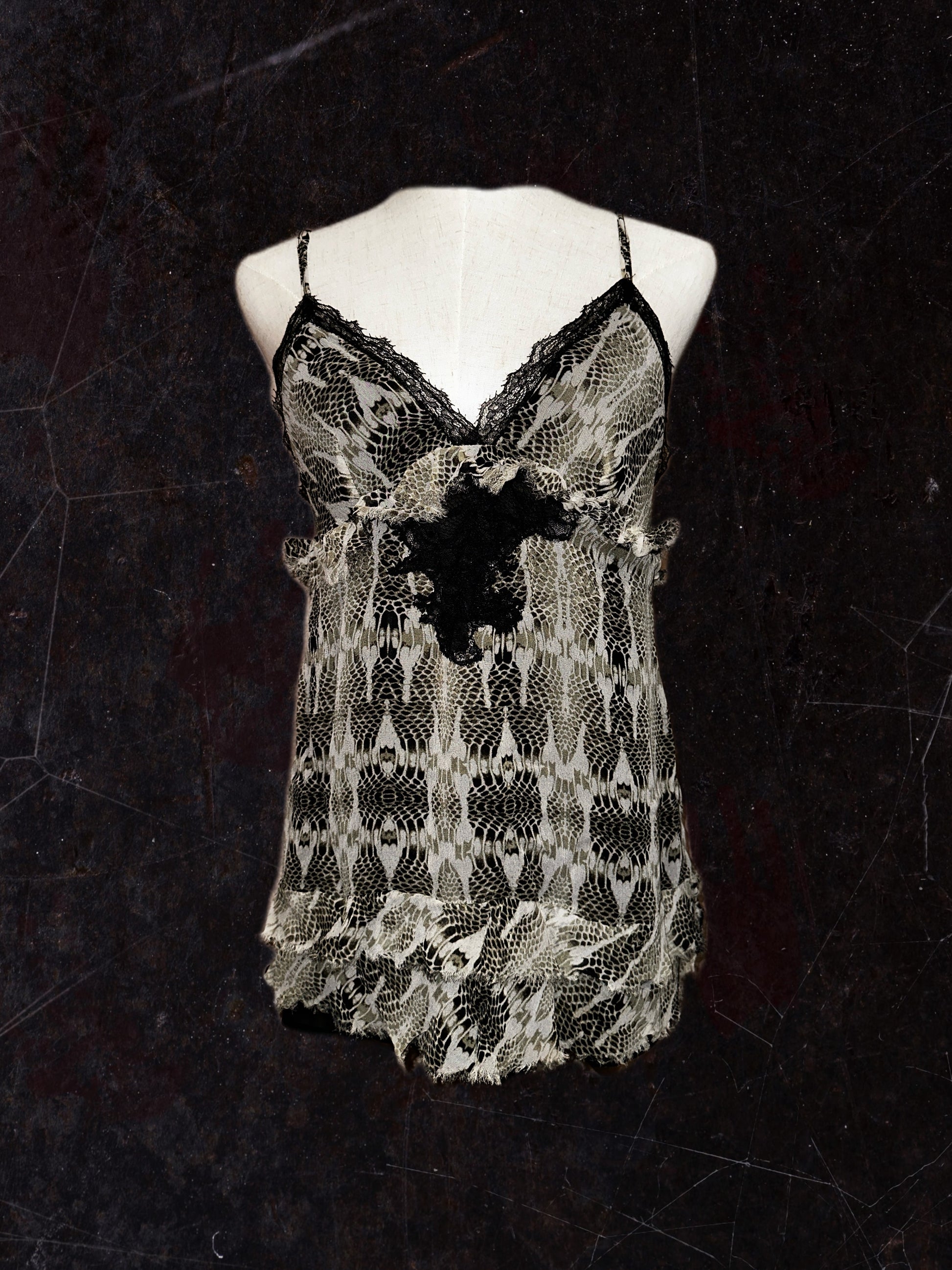 Sheer Snake Print Mesh Tank Top