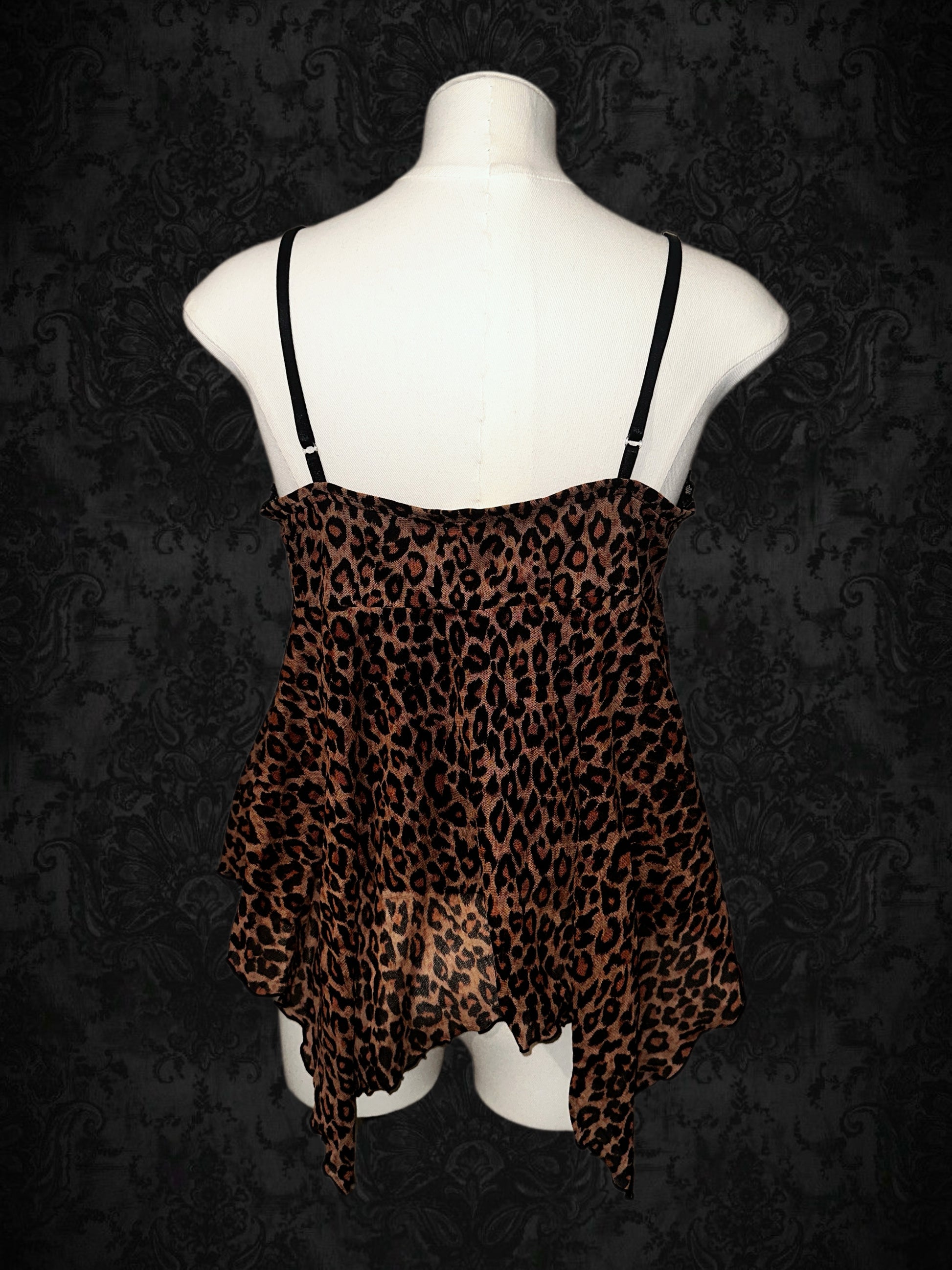 Vintage Leopard Print Lace Cami Top